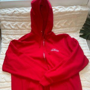 Vintage Redbox Zip-Up Hoodie (L & Red) - Rare Collectible!